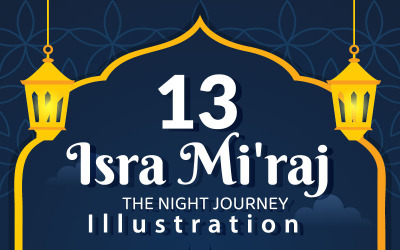 13 Glückliche Isra Miraj Illustration
