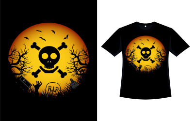 Halloween enge schedel T-shirt ontwerp
