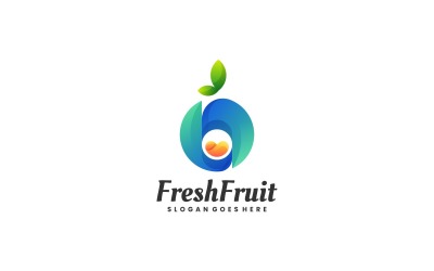 Шаблон логотипа градиента свежих фруктов
