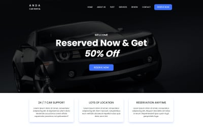 Anda – šablona vstupní stránky půjčovny aut
