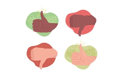 Conjunto de ilustración aislada de vector 2D de evaluación