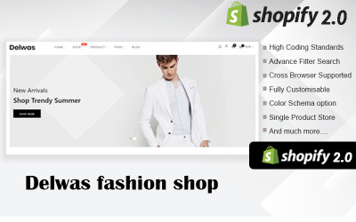 Delwas módní víceúčelové téma Shopify
