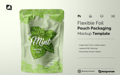 Flexible Foil Pouch Packaging Mockup