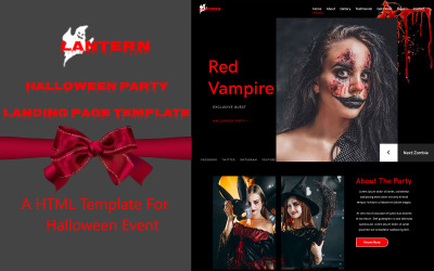 Lucerna – Halloweenská událost a šablona úvodní stránky večírku