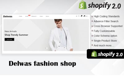 Многоцелевая тема Delwas Fashion для Shopify