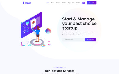 Modelo HTML5 da agência de startups Zomia
