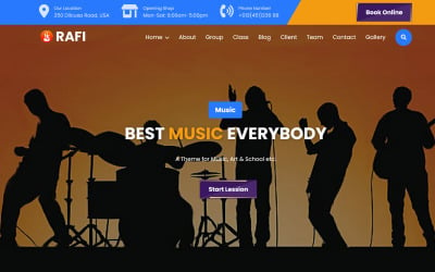 Rafi — szablon HTML5 strony docelowej szkoły muzycznej