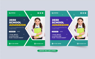 School admission social media post vector