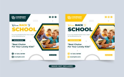 Simple school admission template vector