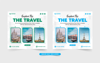 Vettore di banner di promozione dell&amp;#39;agenzia di viaggio