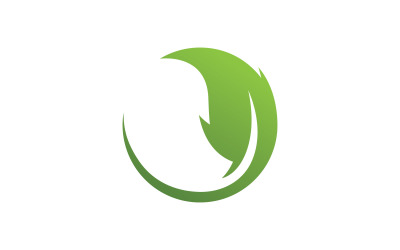 Doğa Yaprak Logo şablonu Vektör Çizim V1