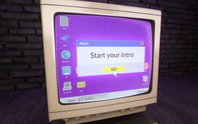 Old Computer Glitch Logo Intro