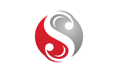 S harfi logo şablonu. Vektör çizim. V8