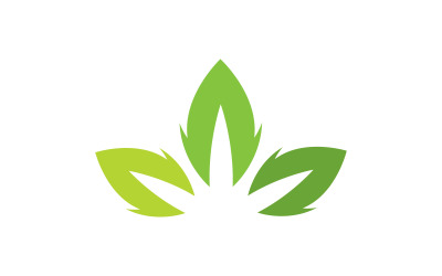 Szablon Logo Liść Natura Ilustracja Wektorowa V3