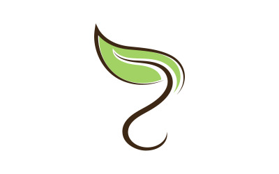 Szablon Logo Liść Natura Ilustracja Wektorowa V4