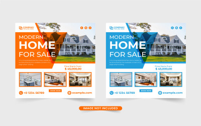 Vetor de postagem de mídia social imobiliária