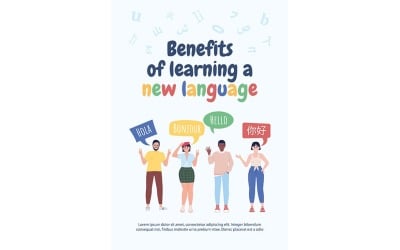 Benefits of learning new language flat vector banner template