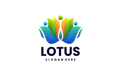 Design de logotipo colorido gradiente de lótus