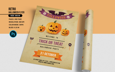 Flyer-Vorlage für Halloween-Party-Einladungen