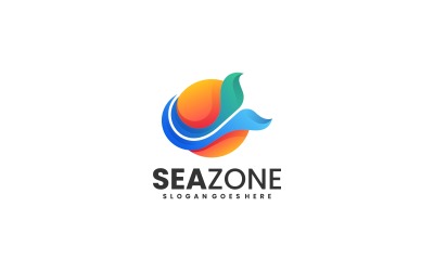 Logo colorato sfumato della zona del mare