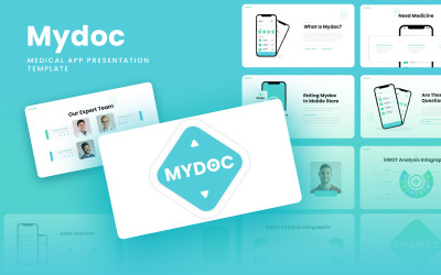 Mydoc - Mobiele app voor gezondheidsconsulent &amp;amp; SAAS Google Slides-sjabloon