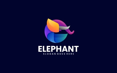 Buntes Logo mit Elefant-Farbverlauf 1