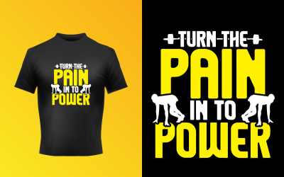 Creative transformer la douleur en puissance typographie texte T-Shirt Vector Design