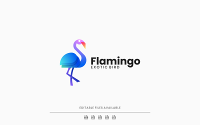 Flamingo-Farbverlauf-Logo-Stil 1