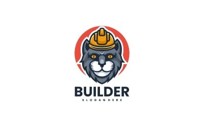 Logo de mascotte simple de constructeur de chat