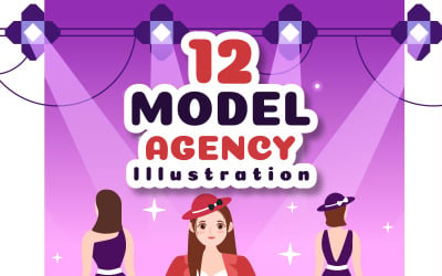 12 profesjonalnych ilustracji modelu