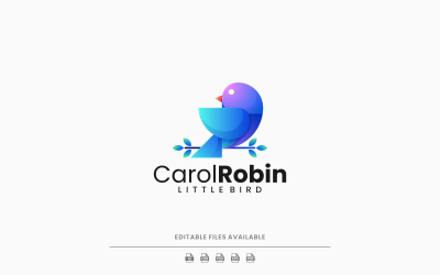 Robin Bird Gradiënt Logo-stijl