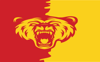 Szablon logo wektor głowa niedźwiedzia (maskotka)