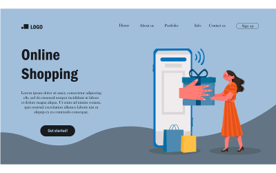 Zielseite für Online-Shopping