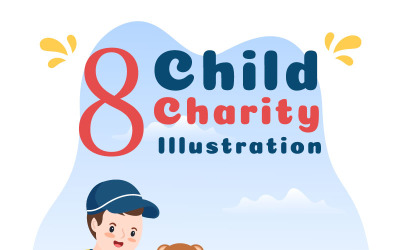 8 darovací krabice hračky pro děti ilustrace