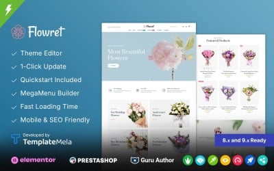 Floweret - Thèmes PrestaShop Cadeaux, Fleurs et Célébrations