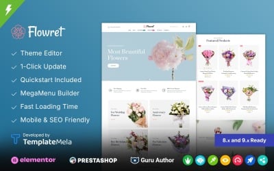 Flowret - Geschenken, bloemen en feesten PrestaShop-thema&amp;#39;s