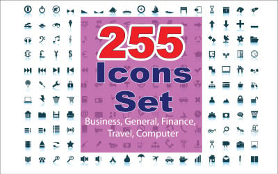 255 Simge Seti Koleksiyonu | EPS, AI | İşletme, Finans, Genel ve Daha Fazlası