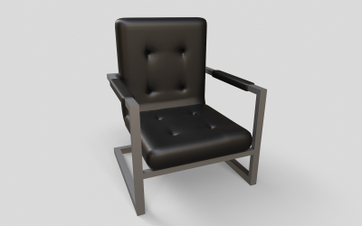 Irodai ülőhelyek Alacsony polietilén 3D modell