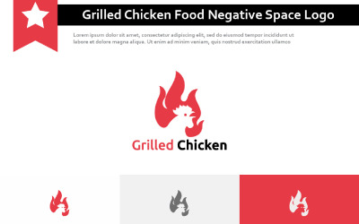 Logo de l&amp;#39;espace négatif de nourriture de restaurant de poulet grillé