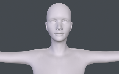 Modelo 3D de malha baixa de base feminina