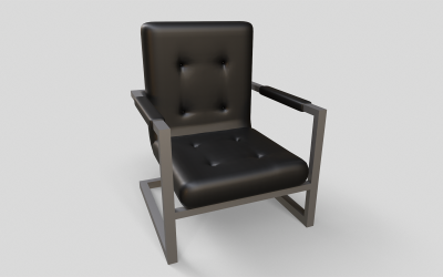 Ofis Koltukları Düşük Poli 3D model