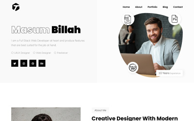Tian - Szablon strony internetowej React Personal Portfolio