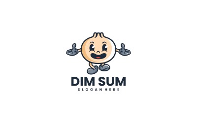 Dim Sum maskot tecknad logotyp