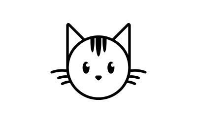 Голова милого кота з мультяшним логотипом. Голова кота. Добре підходить для супутніх товарів для догляду за котами V3