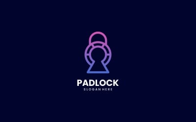 Градиентный логотип Padlock Line Art