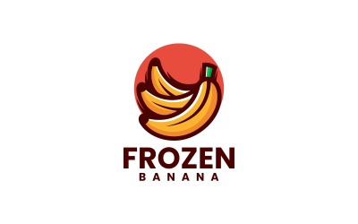 Logo simple de banane congelée