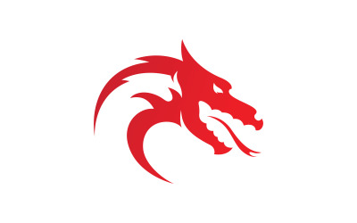 Modèle de logo tête de dragon. Illustration vectorielle. V1