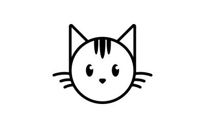 Netter Katzenkopfkarikaturlogo-Katzenkopf Gut für verwandte Produkte der Katzenpflege V3