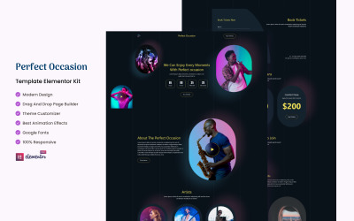 Perfect Occasion - Musical Event Ready to Use Elementor Template Kit