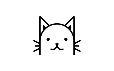 Roztomilá kočičí hlava kreslené logo kočičí hlava Vhodné pro produkty související s péčí o kočky V1